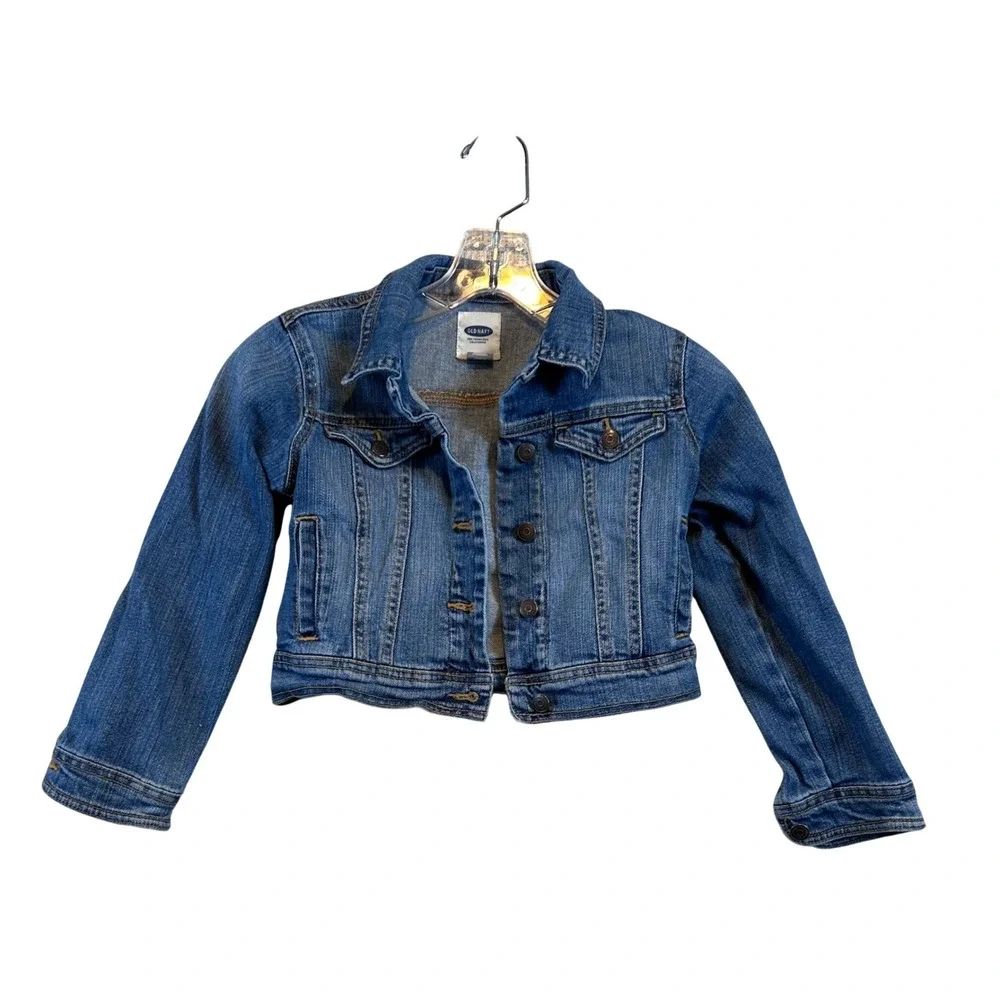 Old Navy Kids Blue Denim Trucker Jacket‎ Medium Wash Size S 6-7 Regular Spring
